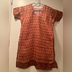 SOLD New Handmade handwoven silk floral printed women's tunic top Kurta lined M